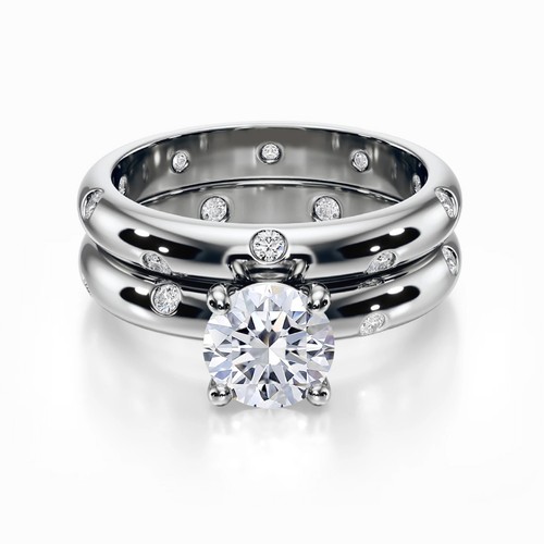 18k weißgold ring set - weißgold, ct
