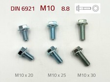 10 St. Bundschraube M10x25 Flanschschraube M10x25 8.8 verzinkt