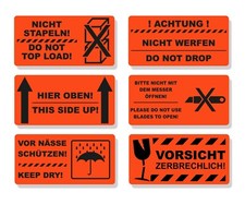 50 Stk Warnetiketten Versandaufkleber Hinweisetiketten 100x50mm Hinweis Etikett