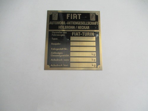 Typenschild schild fiat - typenschild,