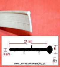 Nr.2035. 27 mm Fahne.) 1 m , Gummiprofil, Kederprofil, Kotflügelkeder  weiß alt