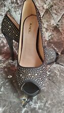Schicke Pumps Highheels Hohe Schuhe Strass Glitzer Gold Schwarz 38 Jumex
