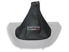 SCHALTMANSCHETTE FÜR FIAT PANDA 3 2012 + SCHALTSACK LEDER LOGO PANDA Italia GRAU