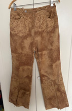 Bootcut Gr. 40, Beige,  künstliches sehr weiches Velours-Leder
