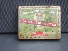 Alte Blechdose Atikah Cigaretten Auslese / Echt türkische Tabake / Delta Dresden
