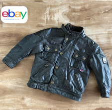 Belstaff COUGAR leather jacket for kids 🧒 , antique black, size 2