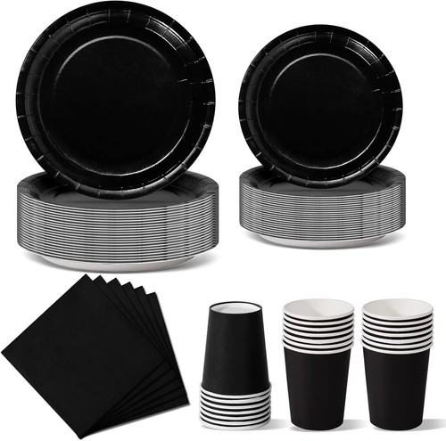 Pappteller set schwarz - pappteller,