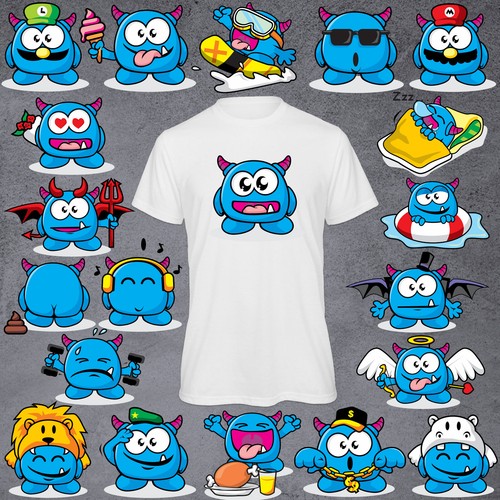 Shirt little monster emoji - t-shirt,