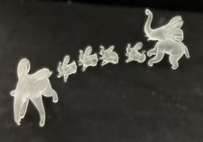 Gruppe: 6 Elefanten, Elefantenfamilie Glasfigur Glaskunst Sammlungsauflösung 