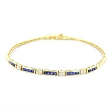 Armband 585 Gelbgold – Saphire & Diamanten – 19 cm – 6,48 g