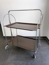 Bremshey Dinett Beistelltisch Servierwagen Teewagen space-age Palisander 70er