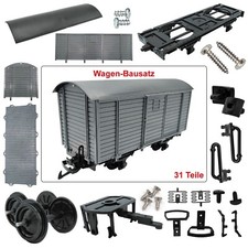 Gedeckter Güterwagen grau Selbstbauwagen/Bausatzwagen Spur-G Gartenbahn