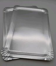 100 Stück Silber Metallic Pappteller Kuchenteller Partyteller 23x33cm