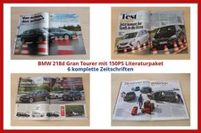 BMW 218d Gran Tourer mit 150PS Literaturpaket - 6 komplette Zeitschriften