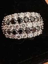 Weihnachtsgeschenk? QVC DIAMONIQUE Riviere Ring ("schwarz/weiß"), Gr. 18