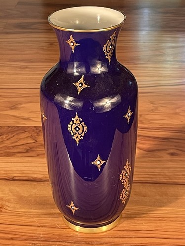 Porzellan kobalt vase goldrand - porzellan,