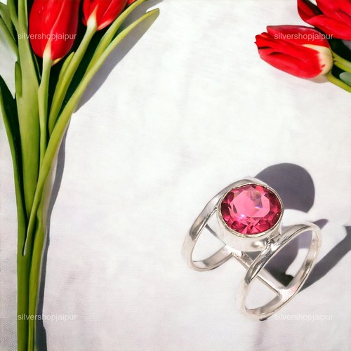 925 silber rosa turmalin - silber,