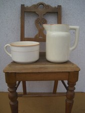 Alter schöner Keramik Wasserkrug u. Keramik Nachttopf vermutlich aus 40er Jahre?