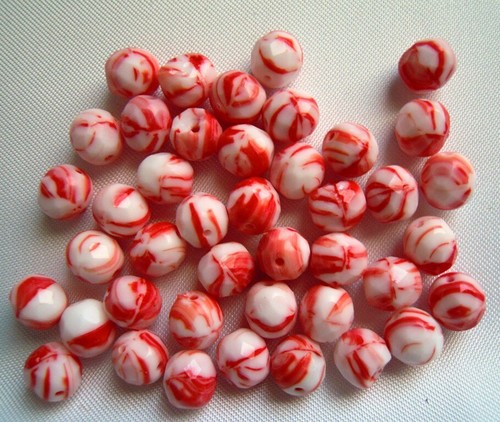 Böhmische glasperlen rot - 40,