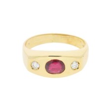 Ring mit Rubin und Brillanten 750/000 (18 Karat) Gold aus zweiter Hand