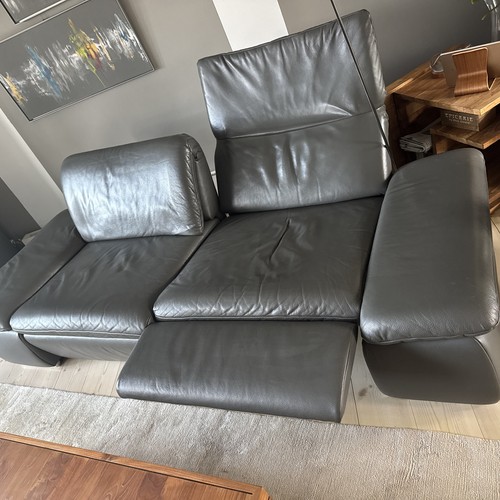 Leder couch grau - couch,