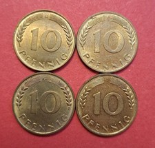 10 Pfennig 1950 D-F-G-J kompl