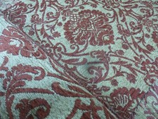 77 Polsterstoff rot beige Muster 7m Polsterer Möbelstoff Stoff,  je Meter