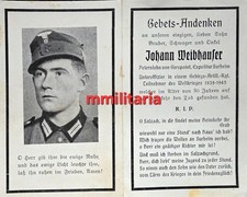 Sterbebild WWII Unteroffizier