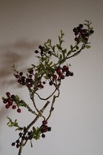 Wildbeeren-Zweig 53 cm Burgund • künstlicher Beerenzweig • Herbstdeko Winterdeko