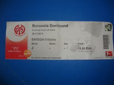 13/14 Ticket FSV Mainz 05 BVB Dortmund Eintrittskarte Sammler Bundesliga