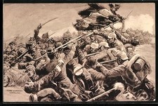 Künstler-AK Curt Schulz-Steglitz: Luneville, Schlacht, gr.Krieg 1914 /15, Erobe 