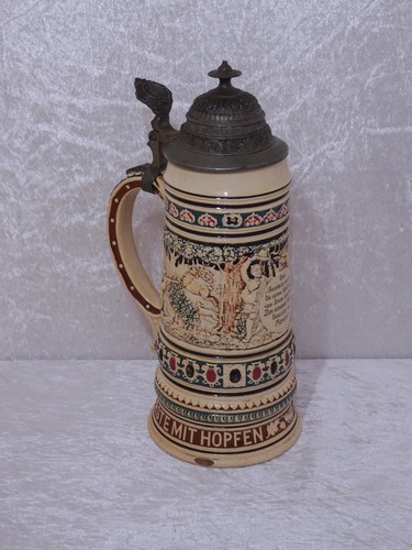 Antiker keramik bierkrug mit - antiker,