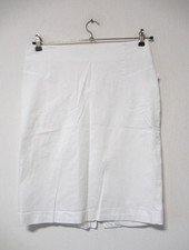 100/2 CAPPELLINI Damen Rock Gr. 40 (it.46) weiß knielang gefüttert Gehschlitz