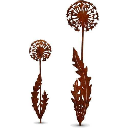 Gartenstecker rost pusteblume - gartenstecker,