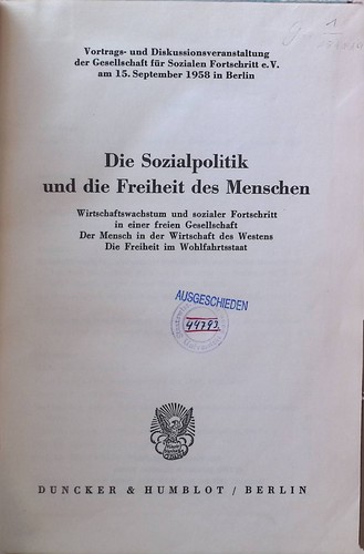 Die sozialpolitik und - die,