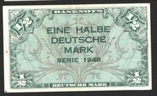 WBZ- 1) — alt: Ro.230) - Banknote; 1/2 Deutsche Mark von 1948