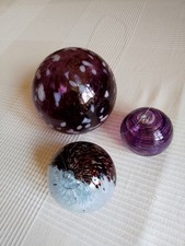 Eisch Glaskugeln im Set oder einzeln lila blau weiss Deko