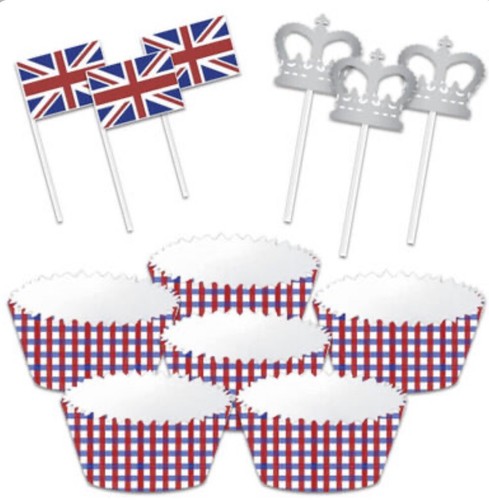 Union jack cupcake hüllen - 12,