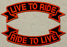 Patch Aufnäher LIVE TO RIDE RIDE TO LIVE BIKER Schleife 28-35 oder 40cm Nr. 26