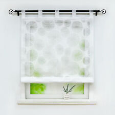 Raffrollo Ausbrenner Raffgardine mit Schlaufen Gardinen Weiß Schlaufenrollo