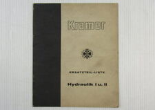 Kramer Hydraulikanlage I und II Schlepper Ersatzteilliste Ersatzteilkatalog 1962