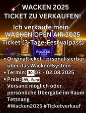 Wacken 2025 WOA Ticket mit Umpersonalisierung