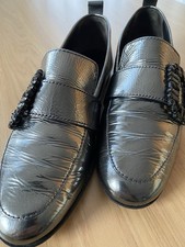 Kennel Schmenger Damen Ballerina Slipper College Schuh 39 grau silber Leder flac