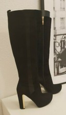 STIEFEL,GUESS ,SCHWARZ ,PLATEAU,GR.36,GOLD LOGO,WILDLEDER