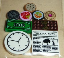 Nr.5549 Lego City 9 Fliesen aus Set 41118: Zeitung Uhr Schokolade 100 + 5 runde