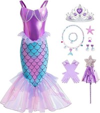 Meerjungfrau Kostüm Mädchen Arielle Prinzessin Fasching Karneval Größe 116-122