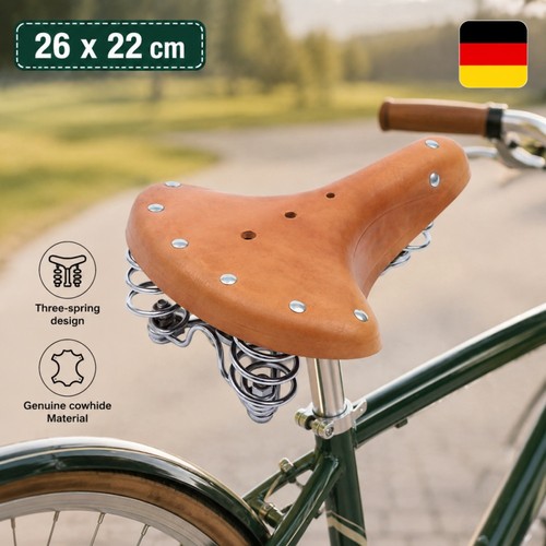 Retro rindsleder fahrradsattel - retro,