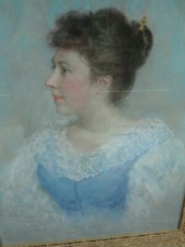 CARL HAVER 1895 Pastell junge Frau Pastellzeichnung Porträt, gel. Thieme-Becker