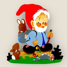 1970er Märchen-Holzbild von