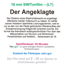 16mm SW/Tonfilm:  DER ANGEKLAGTE - (CSSR) - 1964 - Regie: Ján Kadár